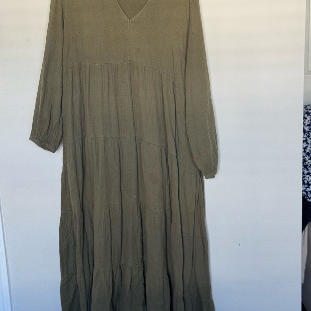 Plus Size Olive Green Maxi Dress
